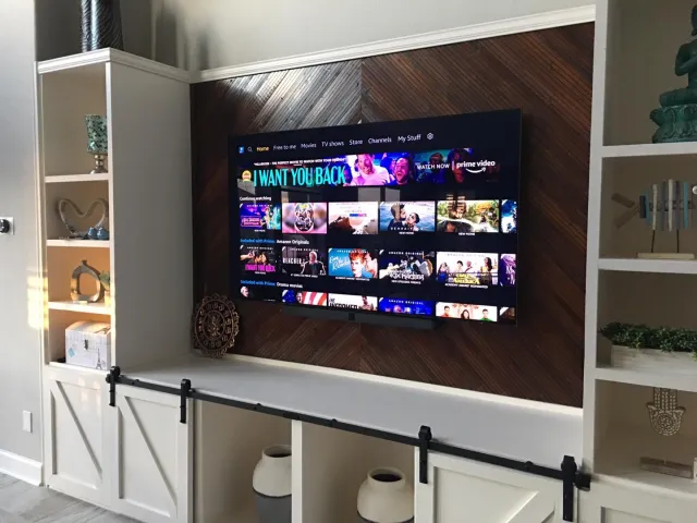 Home entertainment center built-in TV wall unit